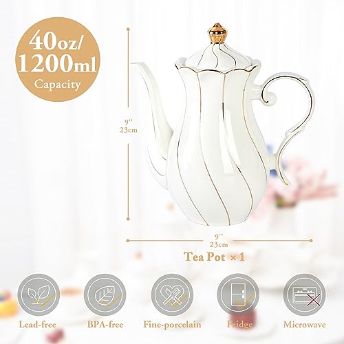 Dujust British Style Porcelain Teapot thumb #4