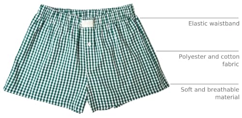Image of Yuemengxuan Y2k Plaid Shorts Baggy Boxer Shorts for Women Elastic Waist Casual Lounge Bottom Gingham Pajama Shorts Sleepwear