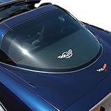 C5 Corvette Coupe Rear Cargo Shade with Embroidered Emblem - Prevents Fading : Black