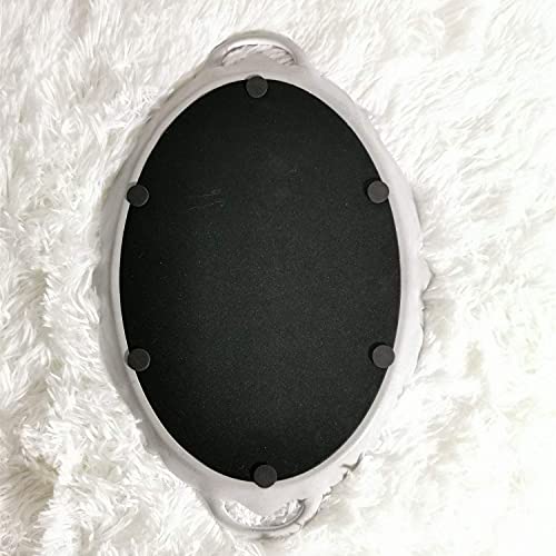 Oval Decorative Mirror Tray, French Style, Makeup Organizer, Jewelry Organizer, Serving Tray, 9.8"x 14.6", Golden Silver