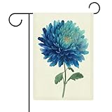 Blaue Blume Aquarell Gartenflagge saisonale Feiertage Sacwinzigen doppelseitige Haus Hof Außenflaggen 32 x 47 cm