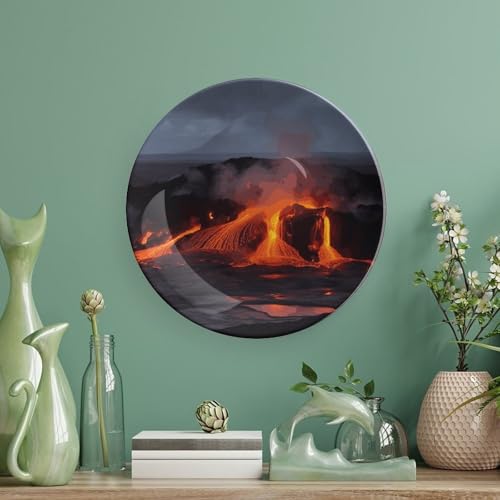 Plato decorativo de porcelana Bone China Kilauea Volcano 6 pulg miniatura 5