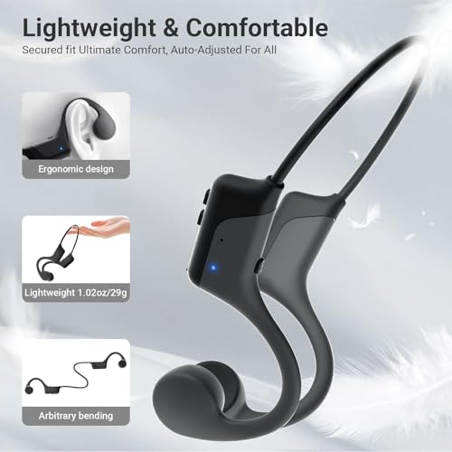 Image of 2025 Bluetooth Open-Ear Bone Conduction Headphones, Sweatproof & Waterproof, HD Stereo Sound, 10Hrs Playtime, Lightweight for Running，Office，Daily Life