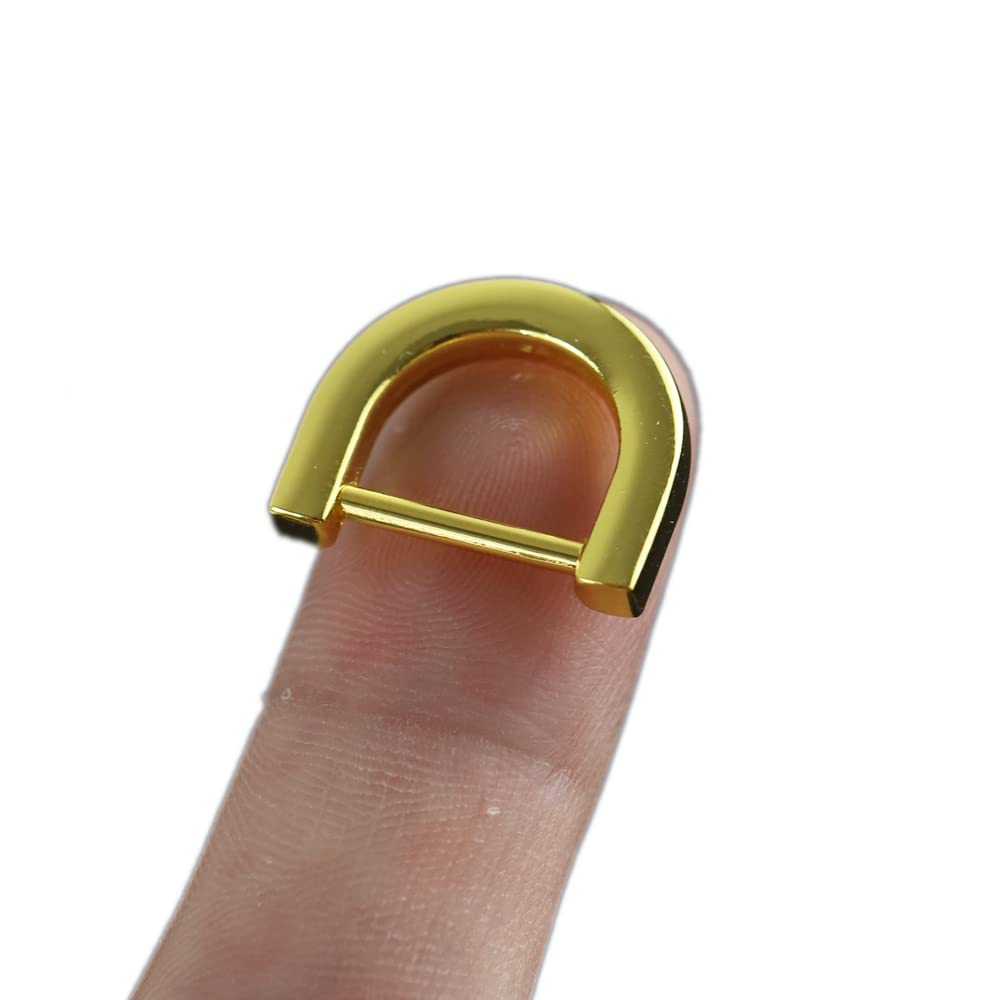 4個 合金Dリング D型 Dカン ネジ式 リング キーホルダー金具 キーリング 高質 光沢感 アクセサリーパーツ 業務用 内寸12mm 小物 ネジ式 (golden color-4個)