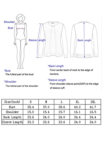 Women's Crew Neck Button Down Long Sleeve Cardigan Sweater Blue #TOP5