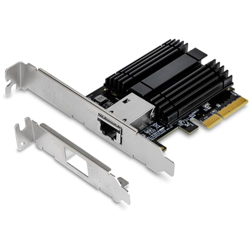 TRENDnet, TEG-10GECTX, 10 Gigabit PCIe Netzwerkadapter, Unterstützt 802.1Q VLAN, Standard- und Flache Halteklammern inbegriffen, Windows, Windows Server, Linux, NBase-T
