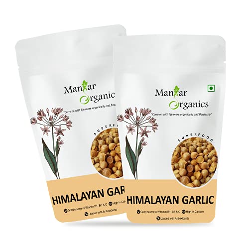 Image of ManHar Organics Kashmiri Garlic (Lehsun) 2kg | Direct from Farmers | Premium Himalayan Single Clove Garlic | Whole Bulbs (1kg x2)