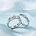 SILVERIST 1 Ct Round Cut Diamond Promise Ring Matching Band Wedding Couple Ring Set 14K White Gold Plated Delicate Dainty Ring 925 Sterling Silver Handmade Valentines Gift Ring Set For Her Him