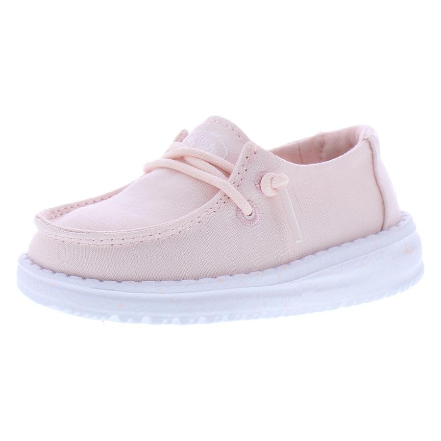 Image of HEYDUDE Wendy Slub Infant /Toddler Shoes Size 5, Color: Pink /Pure White /Pink