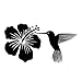 Kllomm 3 Pezzi 17,7 cm * 9,4 cm Bellissimi Adesivi per Auto Colibrì e Fiori Bellissimi Adesivi in ​​Vinile per Auto in Stile Patten-Nero