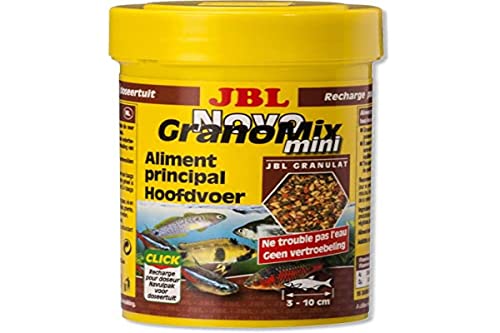 JBL Aliments de Base pour Petits Poissons d'Aquarium, Granulés, NovoGranoMix, Taille XS, 100 mL