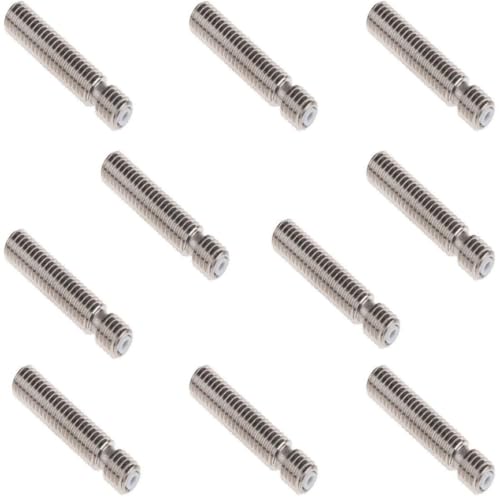 Image of Robocraze V5 Heat Break Hotend Throat with PTFE Tube for 3.0mm Filament | Titanium Heatbreak for E3D V5, Reprap, Prusa 3D Printers | Smooth Bore Anti-Clog Extruder Part (Pack of 10)