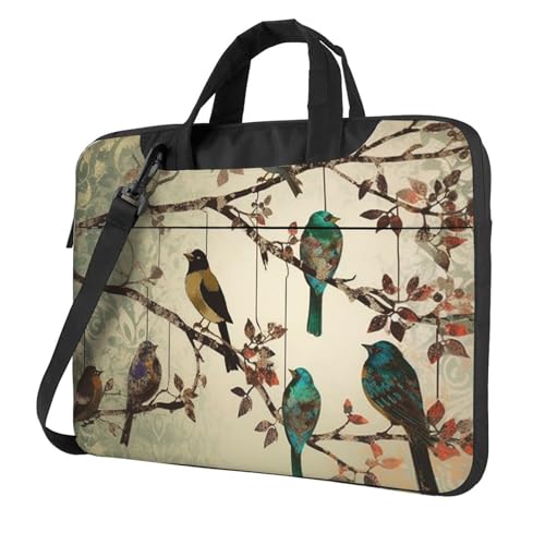 Birds on branches Laptop Bag Business Briefcase for Men Women Water Resistant Laptop Shoulder Bag