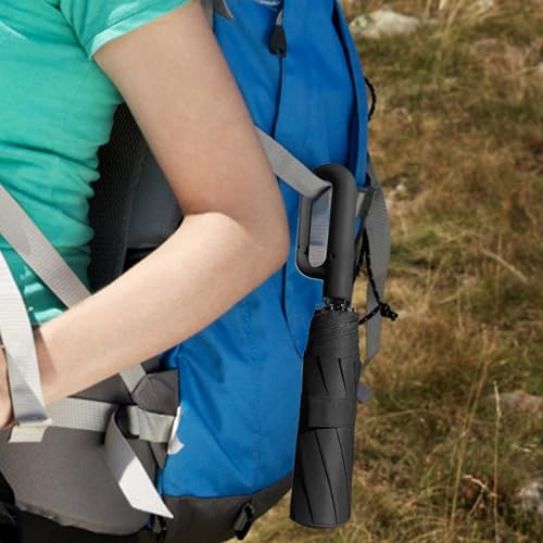 Paraguas plegable compacto que resiste el viento y se cuelga de la mochila 4