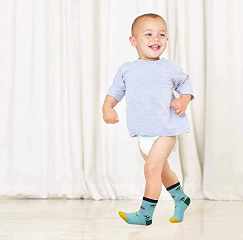 Image of Freshfoot Organic Cotton Ankle Length Anti Slip Socks For Baby With Grip 0-36 Months-Cartoon, Multicolored