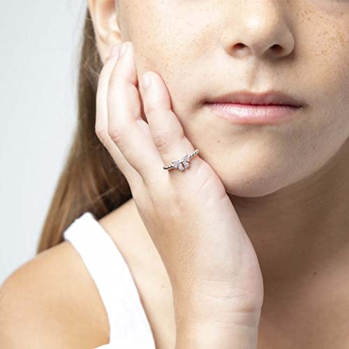 925 Sterling Silver Sweet Pink Cubic Zirconia Bow Ring For Girls & Teens Sizes 2-5 - Adorable and Simple Polished Bow Ring With Pink CZ For Young Girls - Classic Detailed Rings For Girls Birthday Gift4