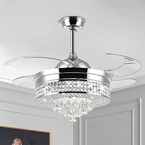 NOXARTE Ventilador invisible con luz LED regulable y cuchillas retráctiles Cover