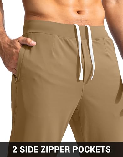 Image of G Gradual Men's Golf Joggers Pants with Zipper Pockets Stretch Sweatpants Slim Fit Track Pants Joggers for Men Work Running