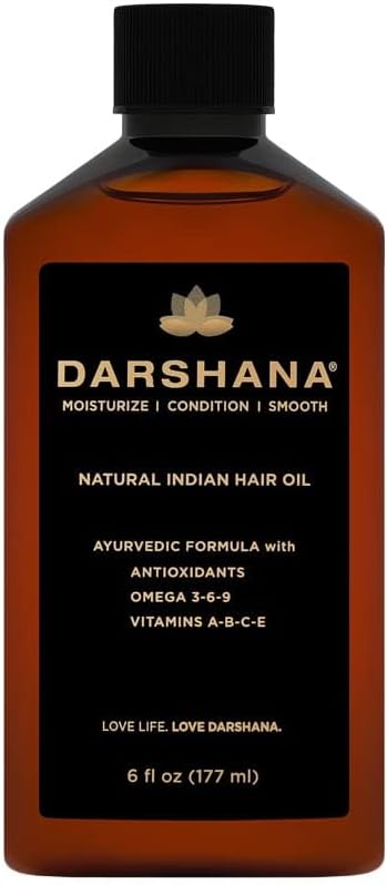 Darshana Natural Indian Hair Oil with Ayurvedic Botanicals (6 fl oz.)