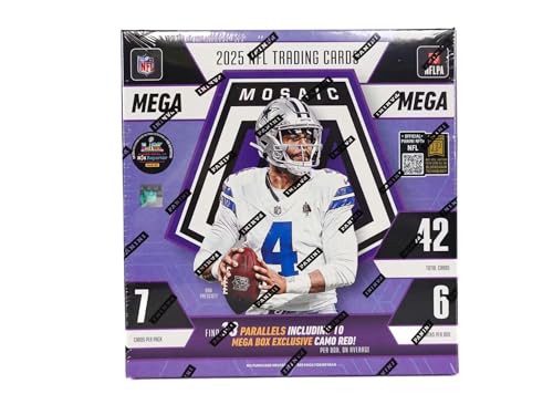 2025 Panini Mosaic Football Hobby Mega Trading Card Box (10 Exclusive Camo Red Mosaics Per Box)