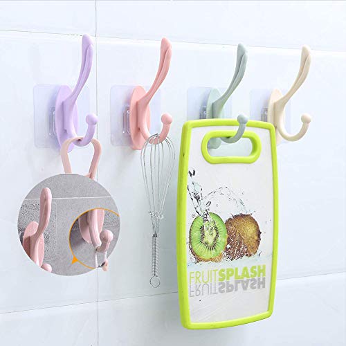 INTVN 6 Pezzi Ganci Adesivi, Plastica Gancio