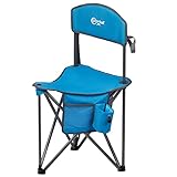 PORTAL Extra Large Quick Folding Tripod Stool with Backrest Camping Fishing Chair with Carry Strap