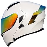 Bluetooth Slot Cascos Integrales Moto Casco Abatible Casco con Doble Visera Cascos Modulares Moto Aprobado ECE Cascos De Motocicleta para Hombres y Mujeres 55~62cm