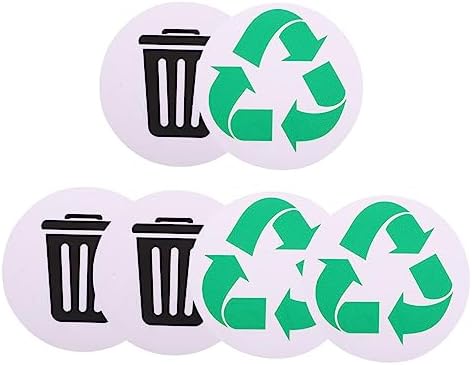 Alipis 6pcs Garbage Sorting Stickers Trash and Recycle Sticker Recycle Trash Decal self-Adhesive Trash can Garbage Recycling Stickers Outdoor Trash can PVC Compost bin