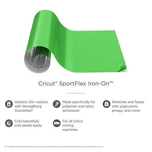 Cricut SportFlex Iron On Vinyl - Neon Green (12' x 24'), HTV Heat Transfer Vinyl for Sportswear (Polyester & Nylon) - image 2