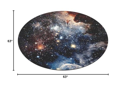 Tapete redondo 5'3" Safavieh Galaxy Abstracto Morado miniatura 2