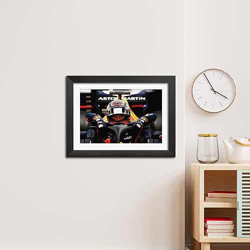 Image of TenorArts Max Verstappen Poster F1 Driver Posters Formula One Photo Frame Painting with Matt Finish Black Texture (12 inches x 9inches)