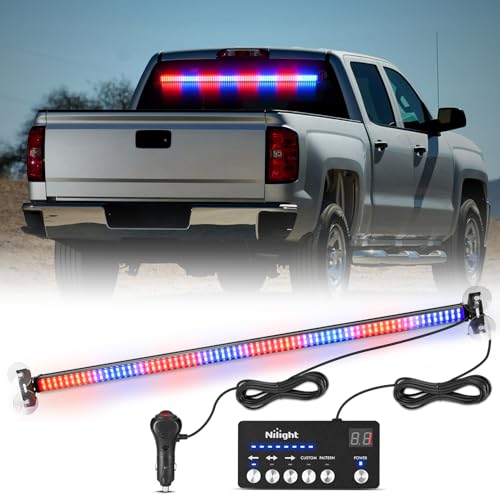 Image of Nilight 144LED Traffic Advisor Strobe Light Bar with Controller Red Blue