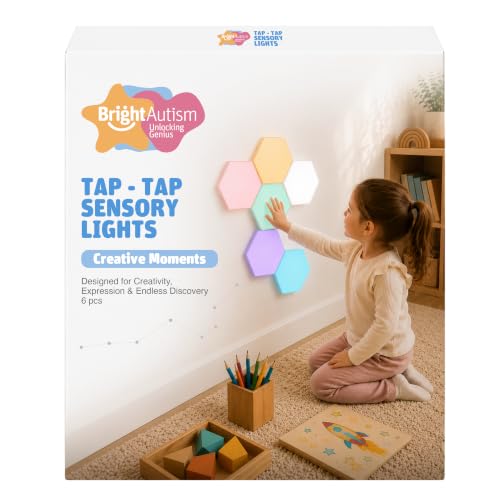 Image of Bright Autism Tap-Tap Touch Sensory Lights, Dimmable 6-Piece Set for Kids