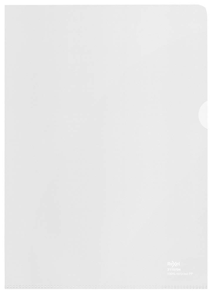 Rexel Recycle A4 Folders, Embossed Extra Strong PP, 100 Micron, Pack of 100, 2115704 - Image 2