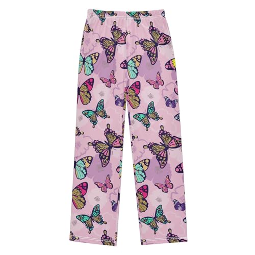 ZZKKO Bright Glitter Butterflies Boys Pants for Kids Jogger Pants with Pockets S-XL