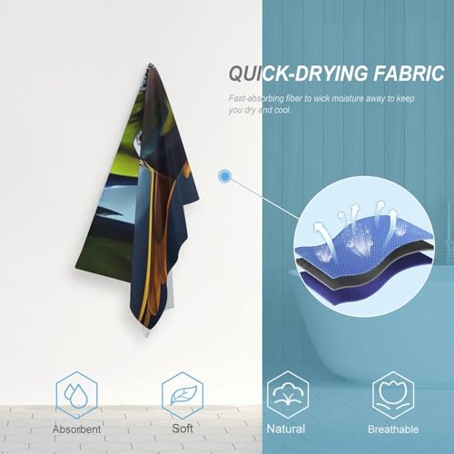 Serviette de camping anti-humidité serviette douce imprimé perroquets