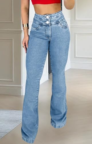 CutieLove Women's Bell Bottom Jeans High Waisted Stretchy Flared Denim Pants2