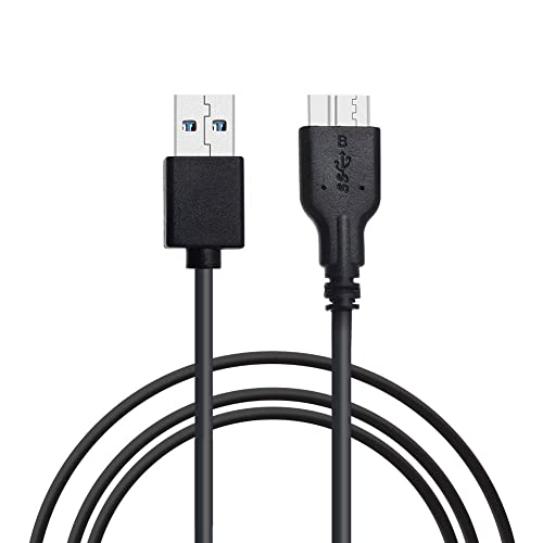 KUYIA USB 3.0-Kabel, 3FT USB A-Stecker zu Micro B Datenkabel, 5 Gbit/s Hochgeschwindigkeits-Datenübertragung Sync Cable Kompatibel mit Toshiba Canvio, My Passport Externe Festplatten