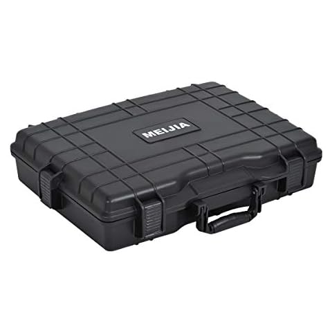 MEIJIA Portable Waterproof Protective Hard Case,Compact Camera Case with Customizable Fit Foam Insert, Elegant Black, Fit for camera, drone, lens, telescope, computer, 21.62"X17.25"X4.87" Cover
