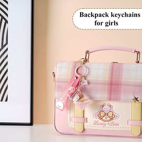 You Wizv Cute Keychain, Kawaii Backpack Liquid Floating Anime Bunny Keychain For Girls, Women, Daughters, Sister #TOP3