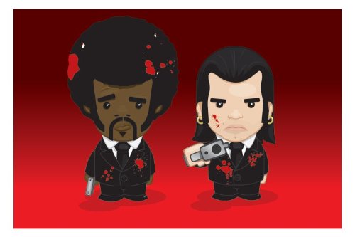 Poster Pulp Fiction Vincent & Jules 61x91,5 cm - Affiche Cinéma Culte Grande Taille
