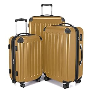 Hauptstadtkoffer – Alex – Lot de 3 valises, Valises de Voyage, Trolley, Bagages rigides, Set de Voyage, TSA, 4 Roues Doubles (S,M & L), Or d’automne