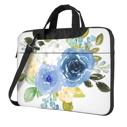 Sac pour ordinateur portable à imprimé floral aquarelle amovible