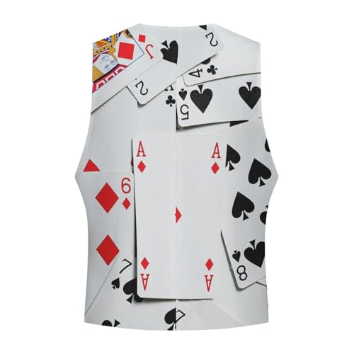 Poker Cards Suit Vest for Men Casual Business Tuxedo Slim Fit Suit Vests Lightweight Waistcoat4