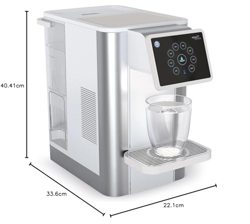 Aqua Optima Aurora Kaltwasser-Sofortspender, 3,8 Liter Fassungsvermögen, mit Evolve+ 5-Stufen-Wasserfilter zur Reduzierung von Mikroplastik und Verunreinigungen, 21 x 404 x 336mm, Silber, Kunststoff