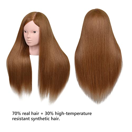 PERFEHAIR 22" Hair and Makeup Hairdressing Training Mannequin Dolls Head with 70% Real Hair - Image 2