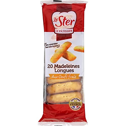 LE STER Madeleines Longues Nature 250G, douceur moelleuse idéale pour vos pauses gourmandes- Lot De 4