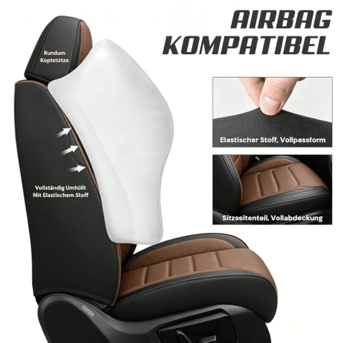 Housses de siège auto cuir VW Golf Mk7 5G Facelift jeu complet 2016-2019 - 6