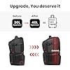 CROSSGEAR Travel Carry On Backpack for Men, 40L Expandable Large Laptop Backpack, Fit 17.3 Inch Computer, TSA-Friendly Luggage Airline Approved, Water Resistant, Business Commute Work Daypack, Black