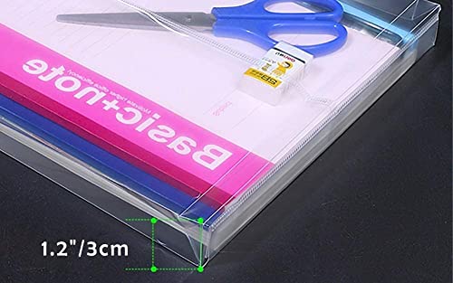 Image of A4 /Legal Document Top Opening File Bag, Transparent Envelope Holder Storage Case, Snap Button Organizer, Clear Plastic Container for Papers, Stationery -Pack of 10